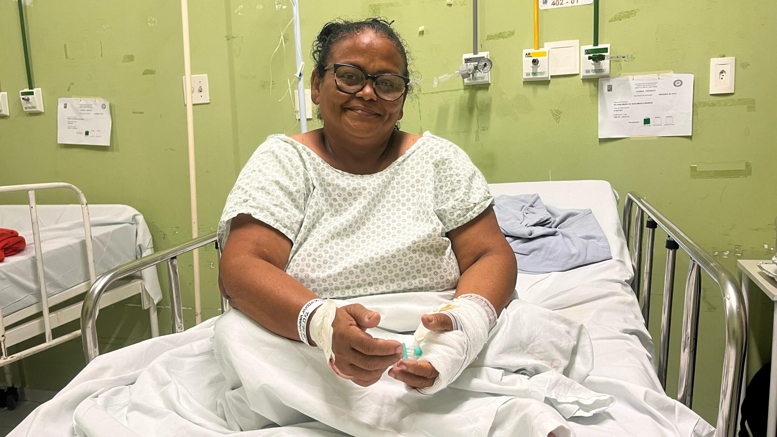 Silvana após a cirurgia