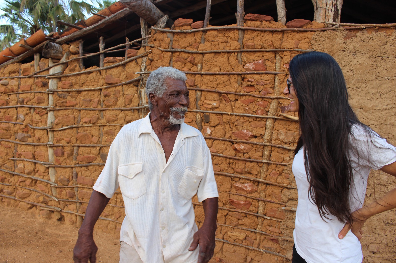 Seu Godelo e Francisca Sousa no Quilombo Mutamba (Foto: Francisca Sousa)