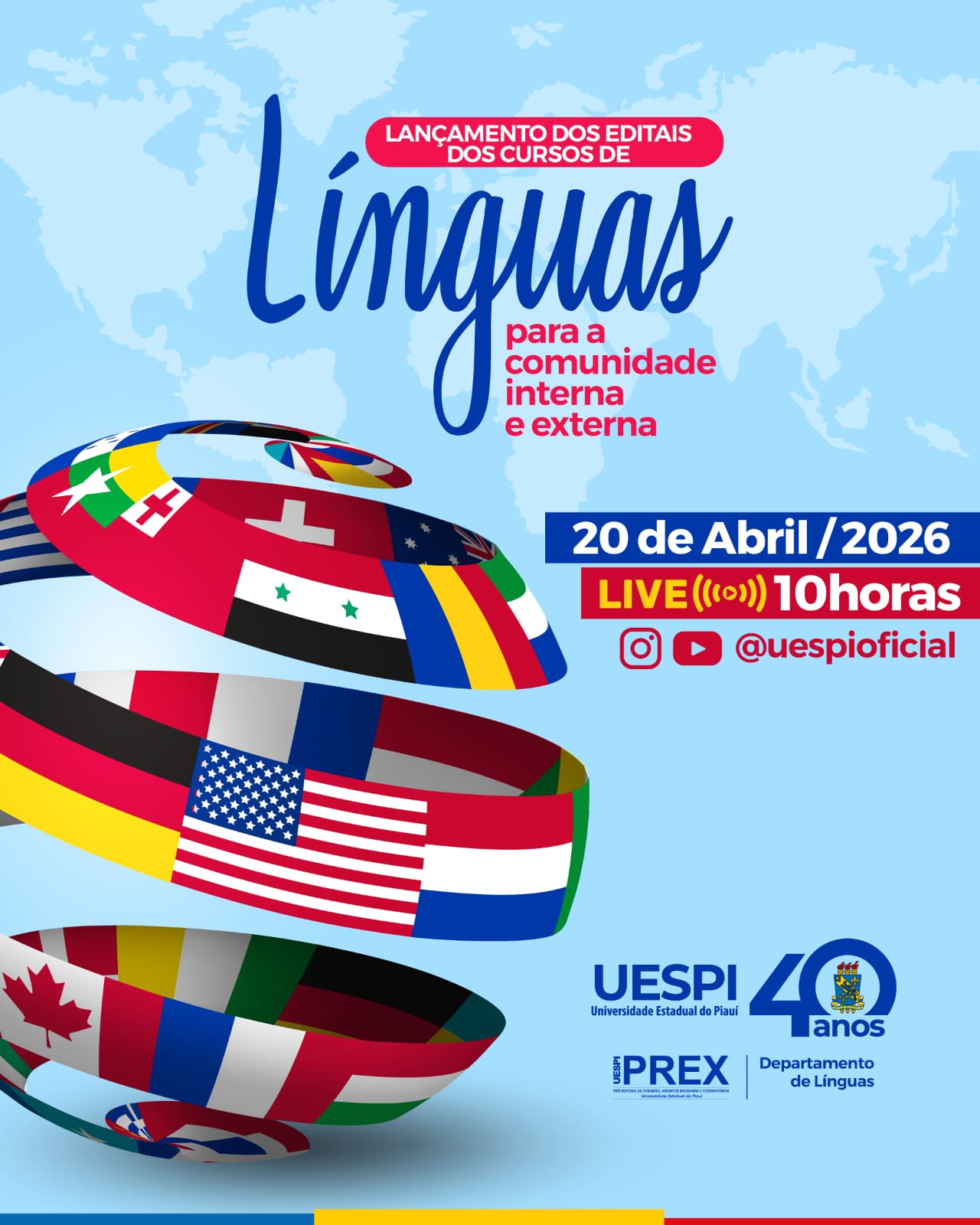 Uespi lança edital com 1.180 vagas para cursos gratuitos de línguas nesta segunda (20)